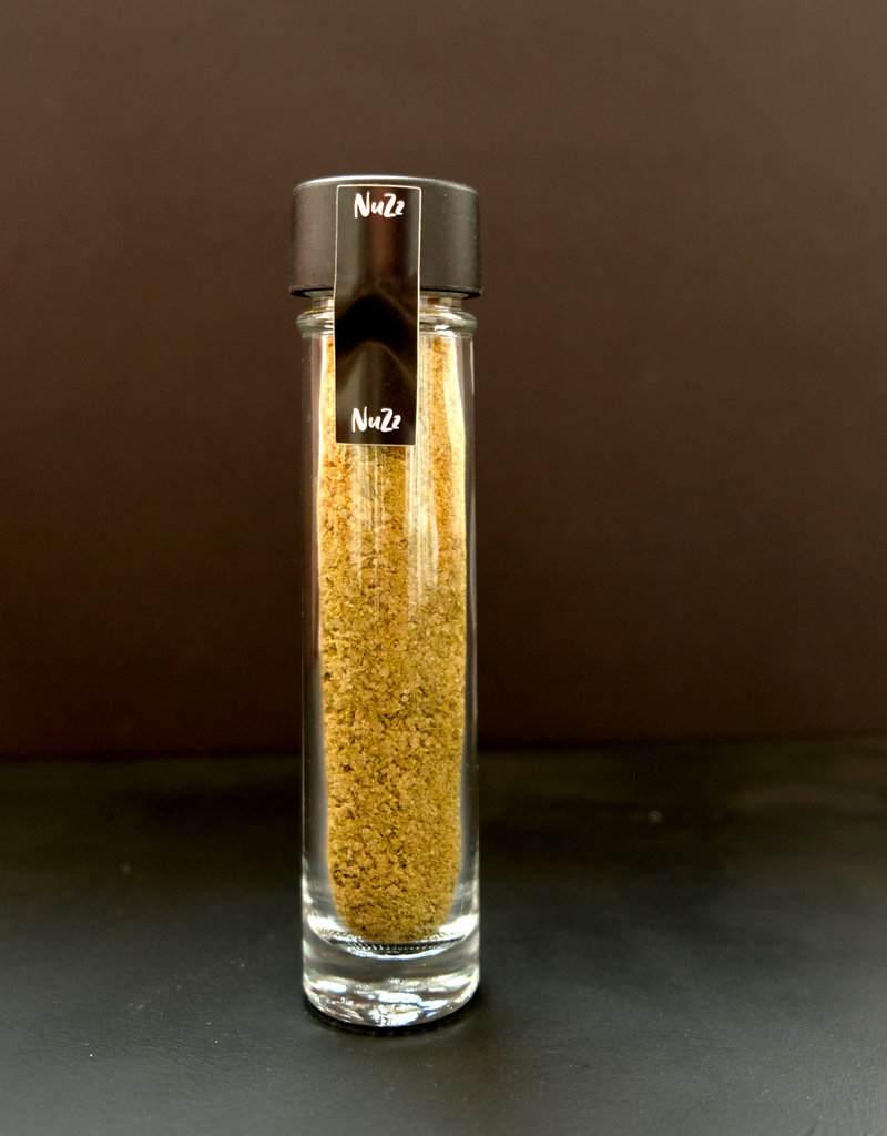 NuZz Smoked sea salt enriched with slightly roasted fir needles