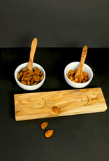 Bowls on olive wood with spoons