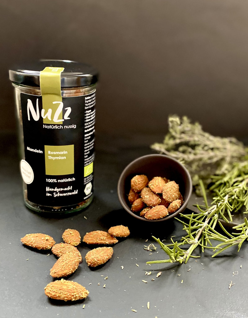 NuZz Almonds combined with Rosemary, Thyme and Maple Syrup