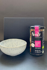 NuZz Grey ceramic bowl with Cashews Pink Pepper