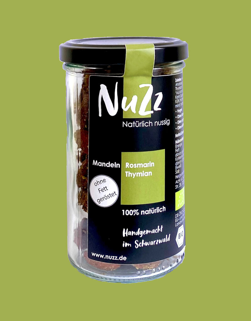 NuZz Almonds combined with Rosemary, Thyme and Maple Syrup