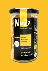 NuZz Bio-Cashew-Kerne mit Ingwer, Kurkuma und Limette gewürzt und geröstet