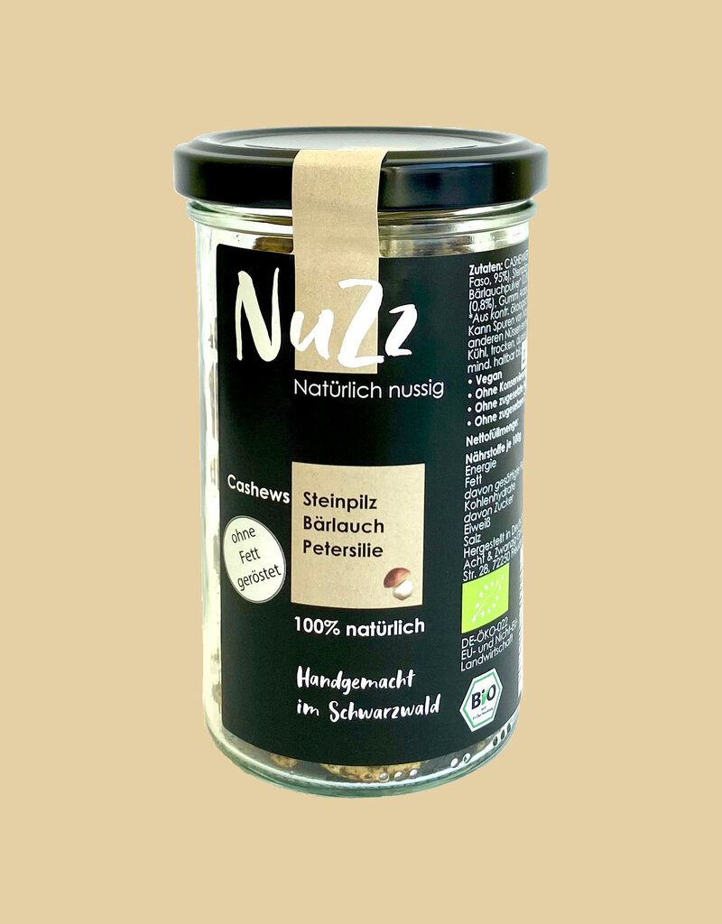NuZz Geröstete Bio-Cashews gewürzt mit Steinpilz, Bärlauch und Petersilie