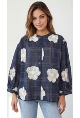 BY ELLE ET MOI BLOUSE OVERSIZED MARINEBLAUWE BLOEM