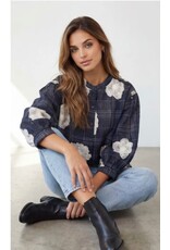 BY ELLE ET MOI BLOUSE OVERSIZED MARINEBLAUWE BLOEM