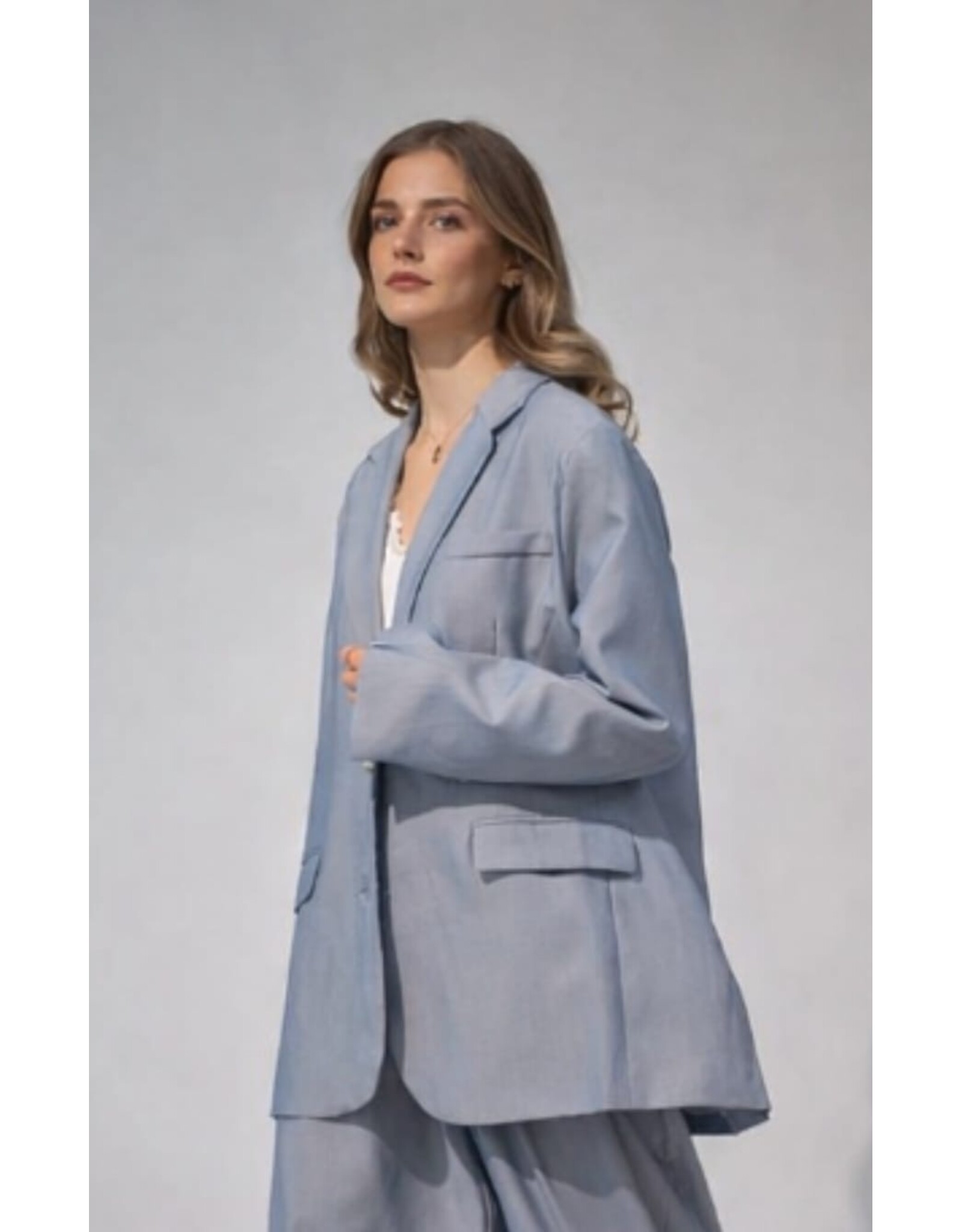 BY ELLE ET MOI GRIJZE OVERSIZED BLAZER