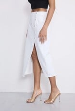 BY ELLE ET MOI DENIM ROK MET SPLIT EN KNOPSLUITING