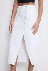 BY ELLE ET MOI DENIM ROK MET SPLIT EN KNOPSLUITING