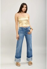BY ELLE ET MOI TRENDY WIDE LEG JEANS MET OMSLAGDETAIL