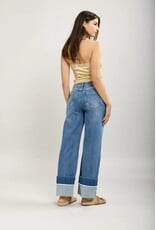 BY ELLE ET MOI TRENDY WIDE LEG JEANS MET OMSLAGDETAIL