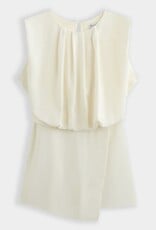 BY ELLE ET MOI WITTE PLAYSUIT MET DRAPERING