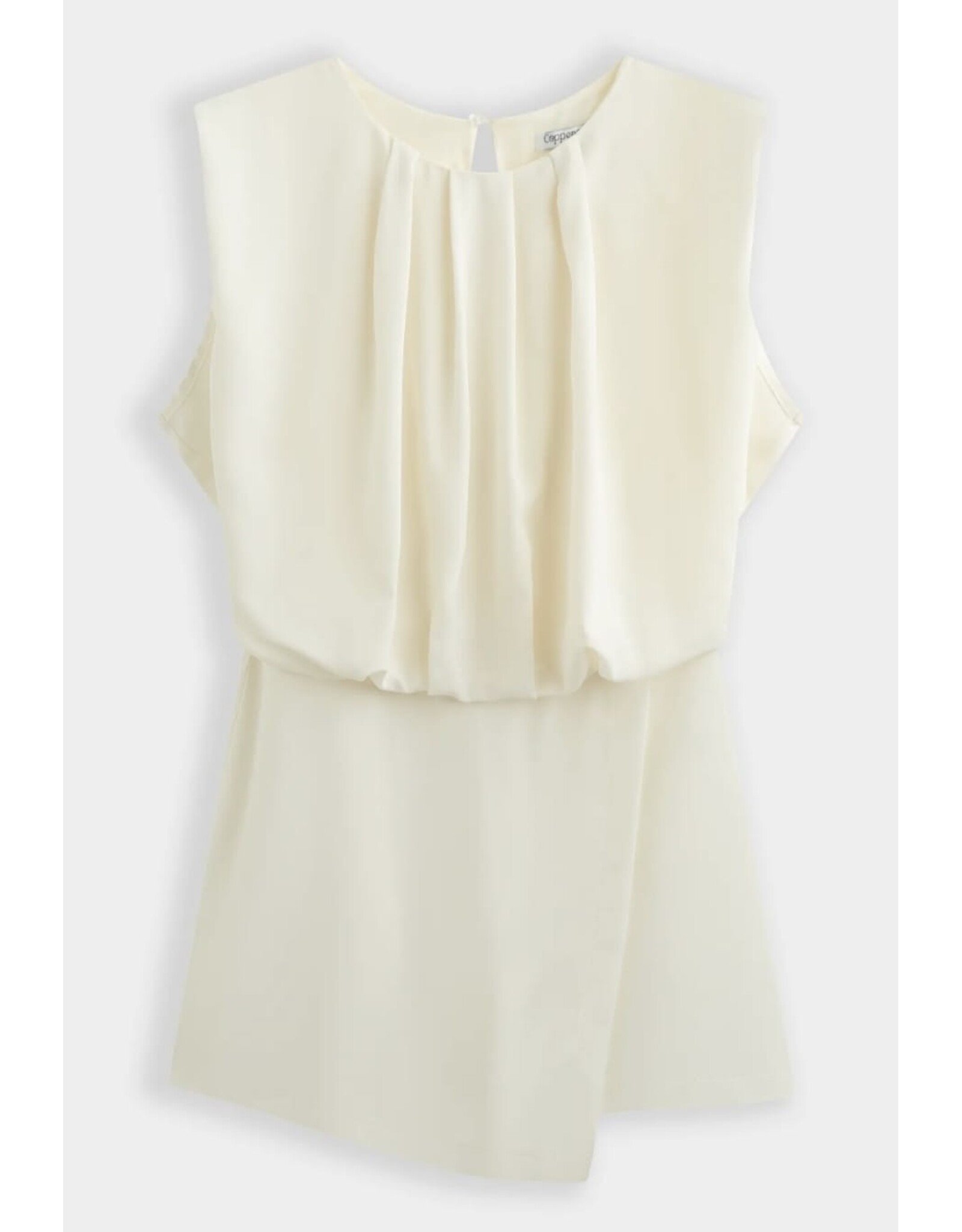 BY ELLE ET MOI WITTE PLAYSUIT MET DRAPERING