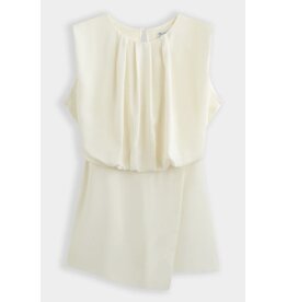 BY ELLE ET MOI WITTE PLAYSUIT MET DRAPERING