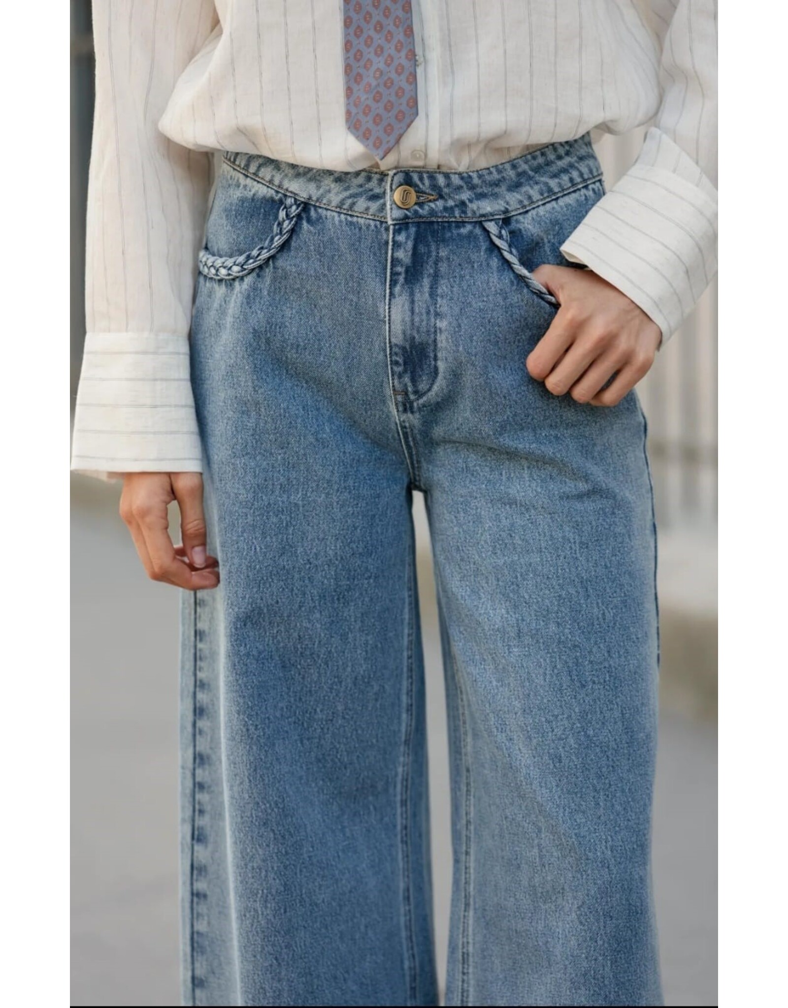 BY ELLE ET MOI JEANS DETAIL VLECHT