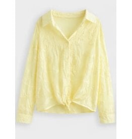 BY ELLE ET MOI BLOUSE GEEL JACQUARD STRUCTUUR