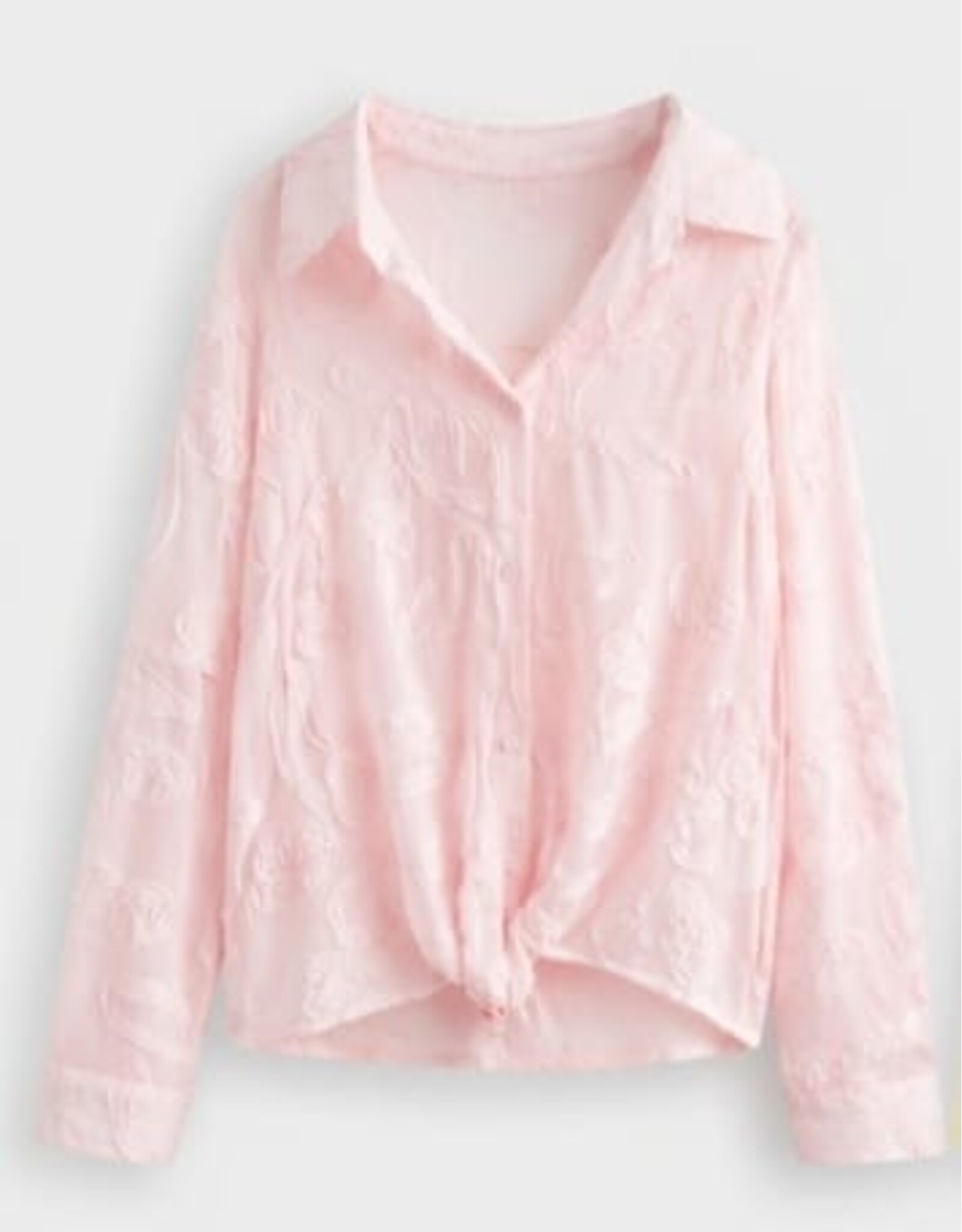 BY ELLE ET MOI BLOUSE ROZE JAQUARD STRUCTUUR