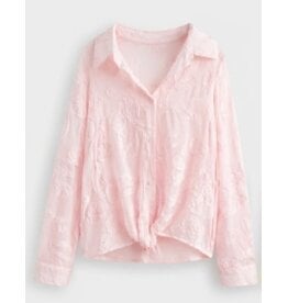 BY ELLE ET MOI BLOUSE ROZE JACQUARD STRUCTUUR