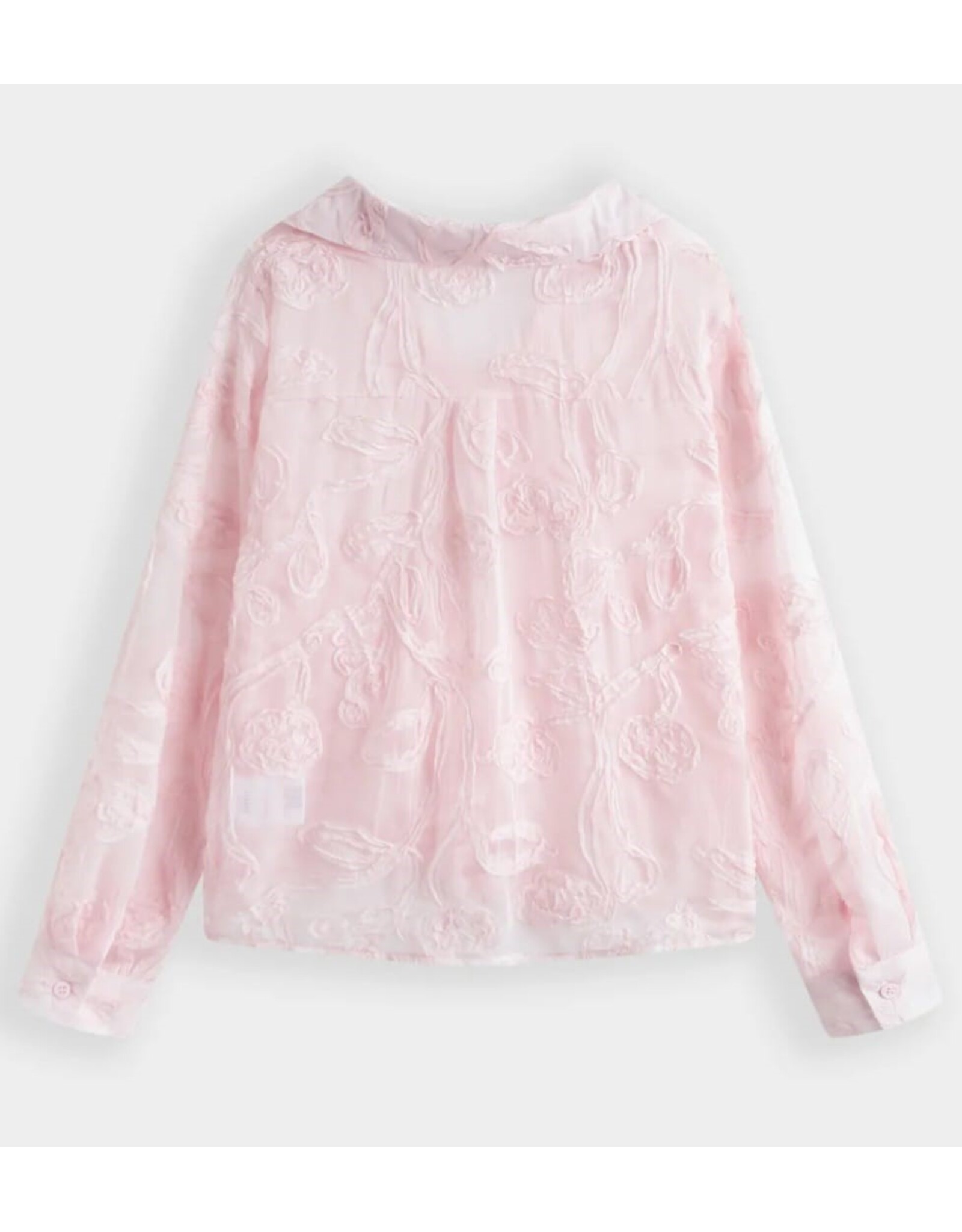 BY ELLE ET MOI BLOUSE ROZE JAQUARD STRUCTUUR