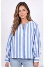 BY ELLE ET MOI BLOUSE BLAUW-WIT GESTREEPT