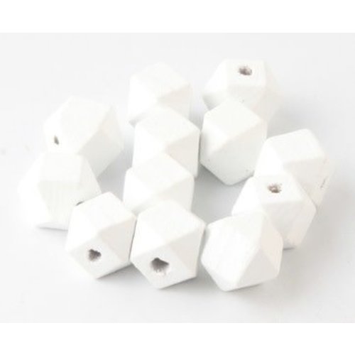 Huismerk Houten Facetkralen gekleurd 20mm