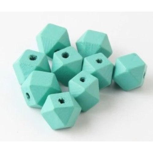 Huismerk Houten Facetkralen gekleurd 20mm