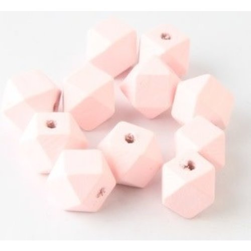 Huismerk Houten Facetkralen gekleurd 20mm