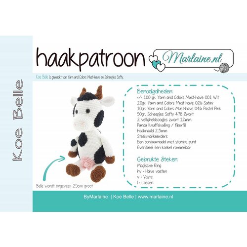 Patroonboekje Koe Belle Marlaine Patroonboekje Koe Belle