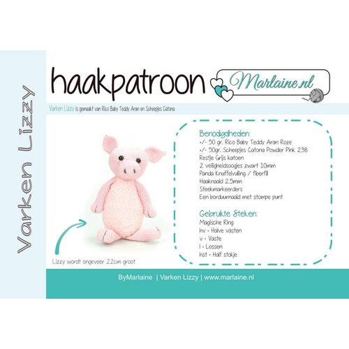 Marlaine Patroonboekje Varken Lizzy