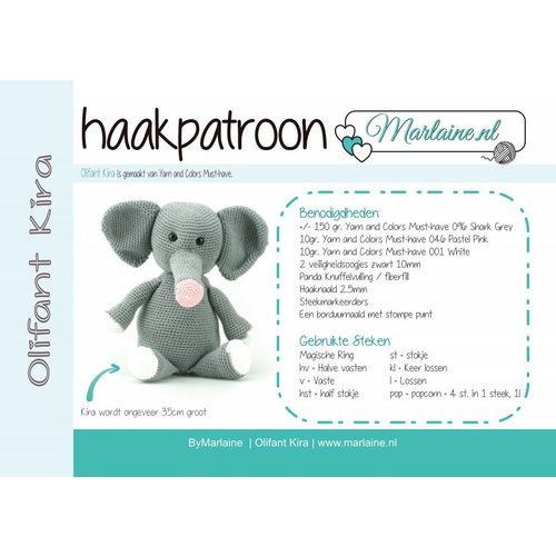 Marlaine Patroonboekje Olifant Kira