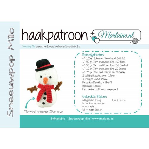 Marlaine Patroonboekje Sneeuwpop Milo