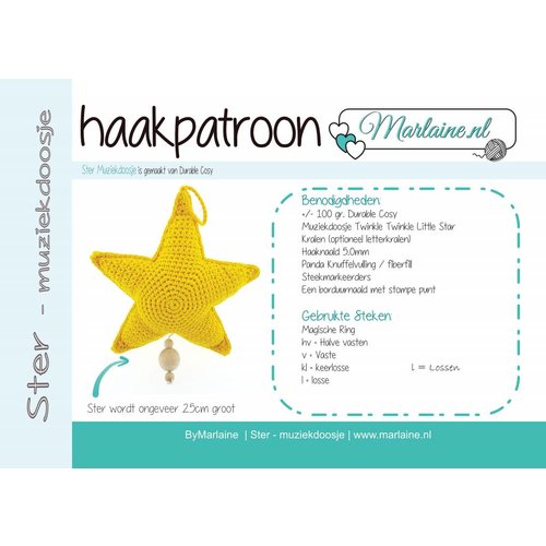 Marlaine Patroonboekje Ster Muziekdoosje