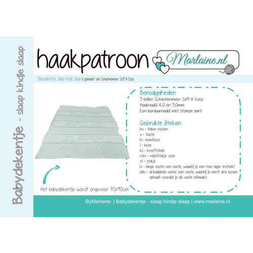 Haakpatroon Babydekentje Slaap Kindje Slaap Boekje Marlaine Haakpatroon Babydekentje Slaap Kindje Slaap Boekje