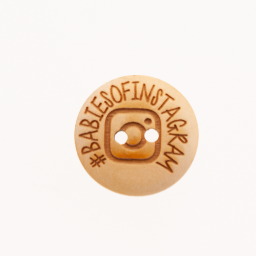 Knoop #babiesofinstagram 20mm 3 stuks Huismerk Knoop #babiesofinstagram 20mm 3 stuks