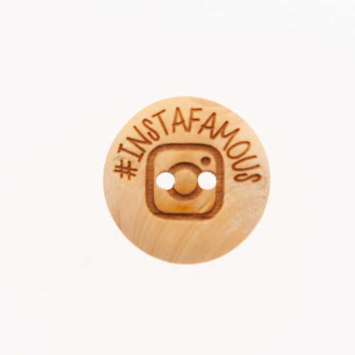 Knoop #Instafamous 20mm 3 stuks Huismerk Knoop #Instafamous 20mm 3 stuks