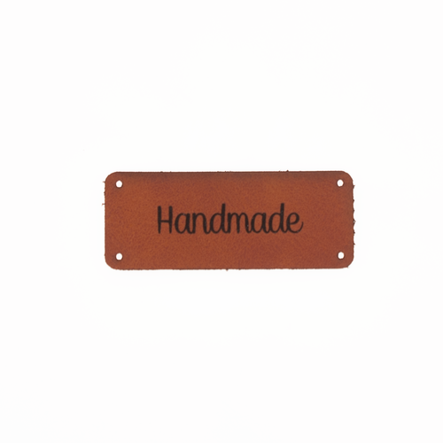Leren label 'Handmade' 20x50mm - 3 stuks Marlaine Leren label 'Handmade' 20x50mm - 3 stuks