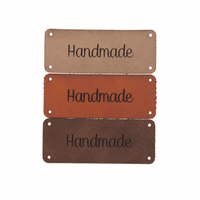 Leren label 'Handmade' 20x50mm - 3 stuks Marlaine Leren label 'Handmade' 20x50mm - 3 stuks