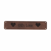 Marlaine Leren label 'With Love' 15x75mm - 2 stuks