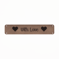 Marlaine Leren label 'With Love' 15x75mm - 2 stuks