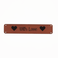 Marlaine Leren label 'With Love' 15x75mm - 2 stuks