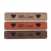Marlaine Leren label 'With Love' 15x75mm - 2 stuks