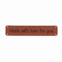 Leren label 'Made with love for you' 15x75mm - 2 stuks Marlaine Leren label 'Made with love for you' 15x75mm - 2 stuks