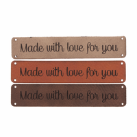 Leren label 'Made with love for you' 15x75mm - 2 stuks Marlaine Leren label 'Made with love for you' 15x75mm - 2 stuks