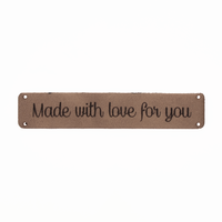 Leren label 'Made with love for you' 15x75mm - 2 stuks Marlaine Leren label 'Made with love for you' 15x75mm - 2 stuks