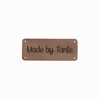 Leren label 'Made by Tante' 20x50mm - 3 stuks Marlaine Leren label 'Made by Tante' 20x50mm - 3 stuks