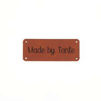 Leren label 'Made by Tante' 20x50mm - 3 stuks Marlaine Leren label 'Made by Tante' 20x50mm - 3 stuks