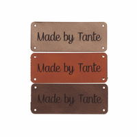 Leren label 'Made by Tante' 20x50mm - 3 stuks Marlaine Leren label 'Made by Tante' 20x50mm - 3 stuks