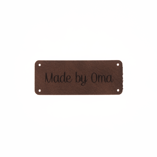 Leren label 'Made by oma' 20x50mm - 3 stuks Marlaine Leren label 'Made by oma' 20x50mm - 3 stuks