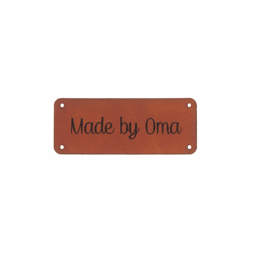 Leren label 'Made by oma' 20x50mm - 3 stuks Marlaine Leren label 'Made by oma' 20x50mm - 3 stuks