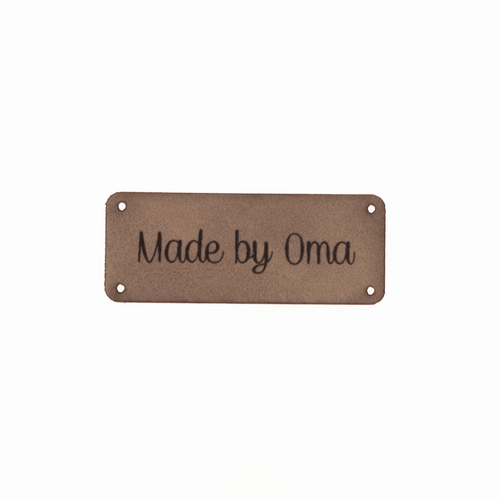Leren label 'Made by oma' 20x50mm - 3 stuks Marlaine Leren label 'Made by oma' 20x50mm - 3 stuks