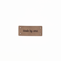Leren Label 'Made by oma' 15x35mm - 3 stuks Marlaine Leren Label 'Made by oma' 15x35mm - 3 stuks